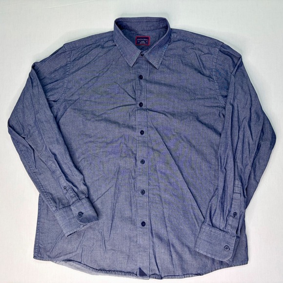 UNTUCKit Men's‎ Large Long Sleeve Button Down Shirt Casual Blue Cotton Blend - Picture 2 of 6